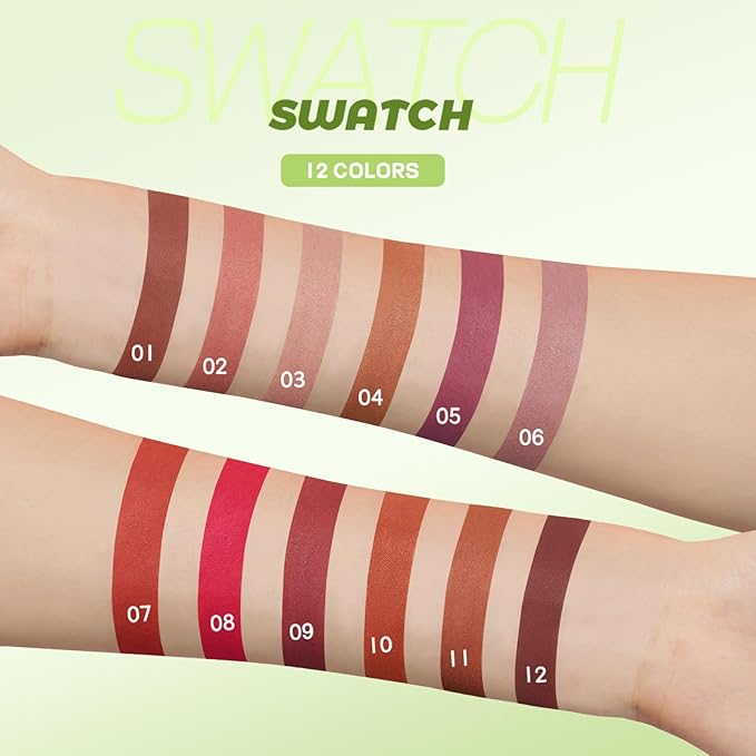 ZUK Matte Liquid Lipstick for Women, Long Lasting Lipstick, Highly Pigmented Lip Stain, Smudge-proof, Waterproof, Cruelty-free and Vegan