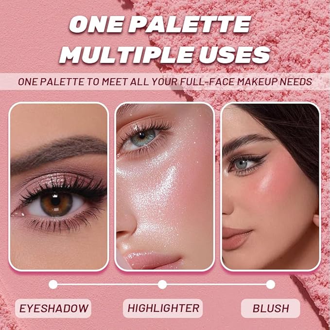 7Colors Eyeshadow Makeup Palette,Pink Mauve Brown Champagne Natural Neutral Eye Shadow Palettes for Older Women,Long Lasting Naturing-Looking,Lightweight,Eye Makeup Kit Travel Size,Vegan