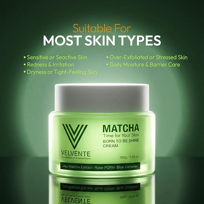 Matcha Hydrating Facial Moisturizer, Rose PDRN All-in-One Skin Face Cream for Redness, Dark Spot, Acne-Prone Skin, Brightening, Anti-Aging, Barrier Support Cream, Korean Skincare 3.53 oz