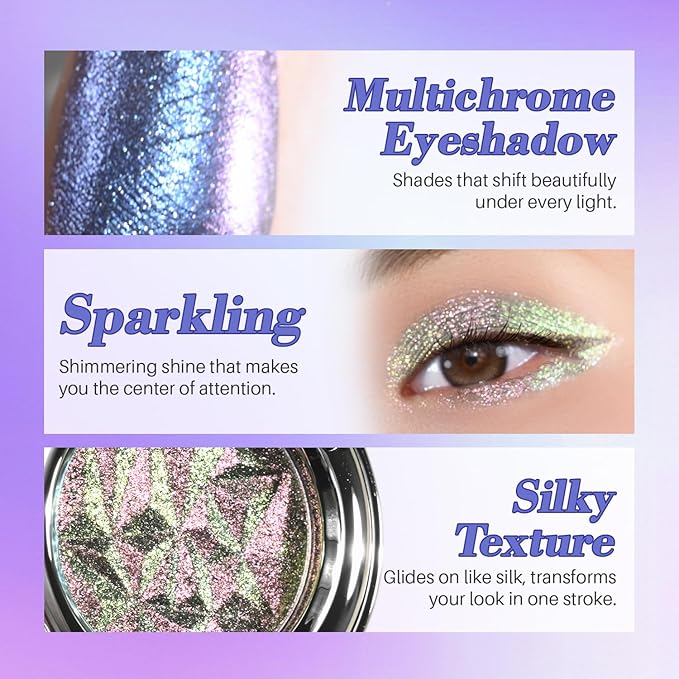 CHARMACY Duochrome Eyeshadow, Insane Shifters Chameleon Eyeshadow, Creates High-Impact, Metallic Eye Looks, 100% Vegan and Cruelty Free (Chameleon-#804, 0.06 Ounce (Pack of 1))