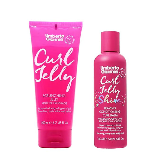 Umberto Giannini Curl Jelly Scrunching Jelly, Vegan & Cruelty Free Frizz Solution Gel for Curly or Wavy Hair, 200 ml (Gel & Curl Shine Conditioner)