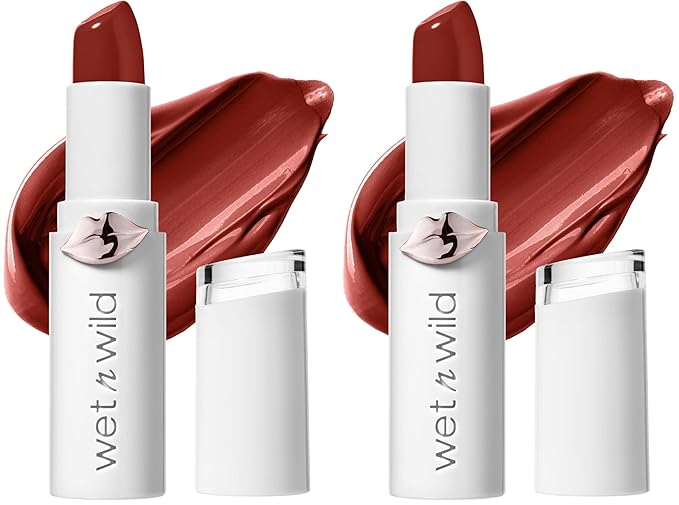 wet n wild Lipstick Mega Last High-Shine Lipstick Lip Color Makeup, Red Crimson Crime (Pack of 2)