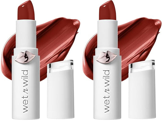 wet n wild Lipstick Mega Last High-Shine Lipstick Lip Color Makeup, Red Crimson Crime (Pack of 2)