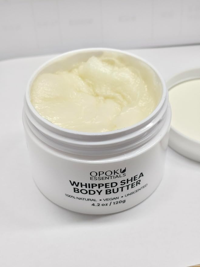 Whipped Shea Body Butter for Dry Skin & Sensitive Skin – 4oz Unscented with Ghanaian Shea Butter – 100% Natural, Vegan Moisturizing Cream