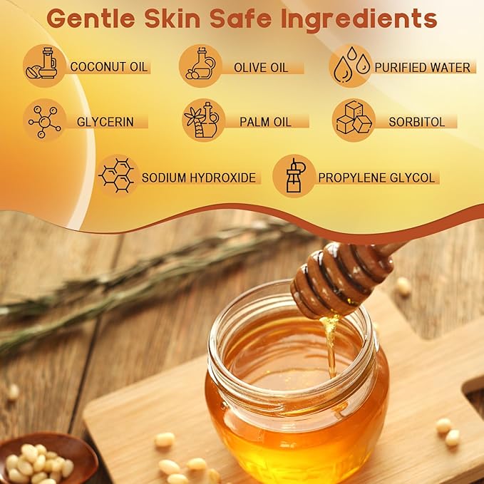 2lb Glycerin Soap Base - Scented Melt and Pour Soap Base for DIY Crafting, Easy to Cut, Vegan and Cruelty-Free, Moisturizing and Gentle on Skin, Perfect for Soap Making Supplies (Honey, 2 Pound)