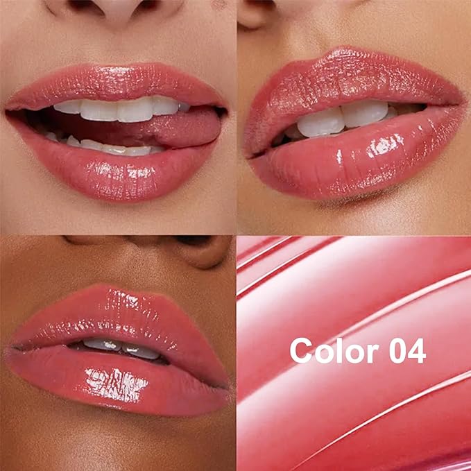 Honey Tinted Lip Stain Lip Gloss, Sheer Hydrating Lip Balm, Moisturizing Lip Color for All Skin Tones, Nourishing Lipstick with a Hint of Natural Black Cherry Tint (A04)