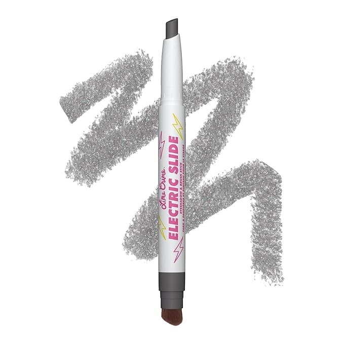 Lime Crime Electric Slide Eyeshadow & Brush Stick, G2G (Metallic Black) - Lightweight 2-in-1 Eyeshadow Smudge Stick with Angled Brush for Long Lasting Bold Color - Vegan