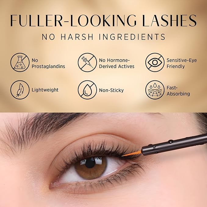 Lash Serum for Eyelash Growth - Lash Enhancer for Thicker Longer and Fuller Eyelashes - Advanced Natural Formula Vegan & Cruelty-Free 0.17 Fl Oz