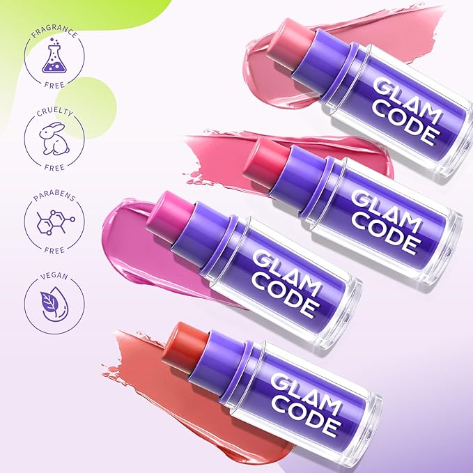 Glam Code Blush Makeup Stick - Makeup Lip + Cheek Stick for Eyes, Lips & Cheeks, Multi-Use Cream Blush Stick with Natural Flush, Hydrating & Long-lasting丨Vegan & Cruelty-Free - #05