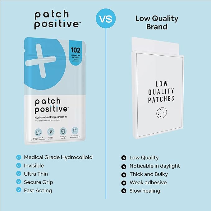 Pimple Patches (102 Count) – Ultra-Thin Hydrocolloid Acne Patches for Face & Skin, Invisible Zit Stickers for Blemishes & Breakouts, Spot Treatment Dots, Vegan & Cruelty-Free Skincare