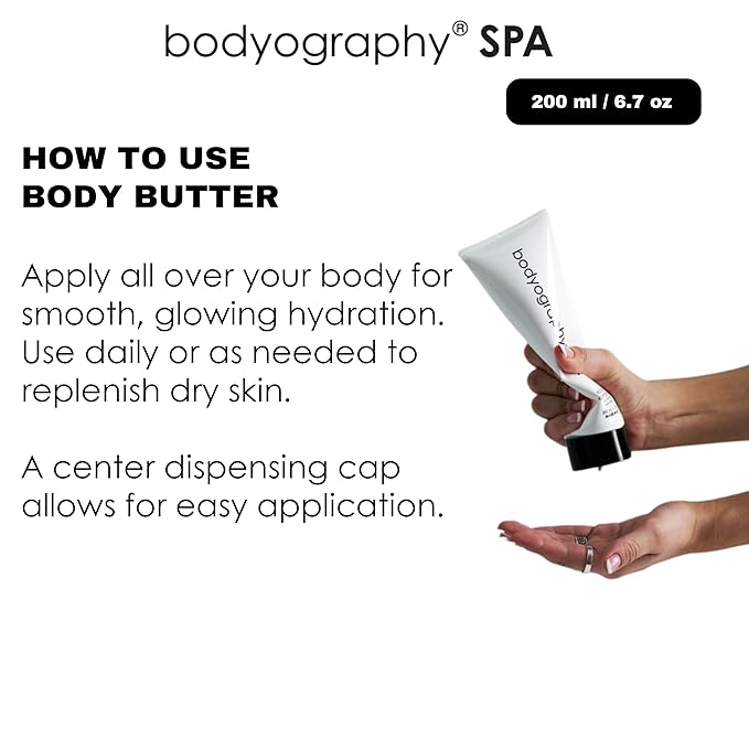 Bodyography Spa Body Butter 8 ounces | Vanilla Bourbon Fragrance | Luxurious Whipped Vegan Moisturizer with Ceramides, Algae Extract & Shea Butter | Firming Hydration for Dry Skin