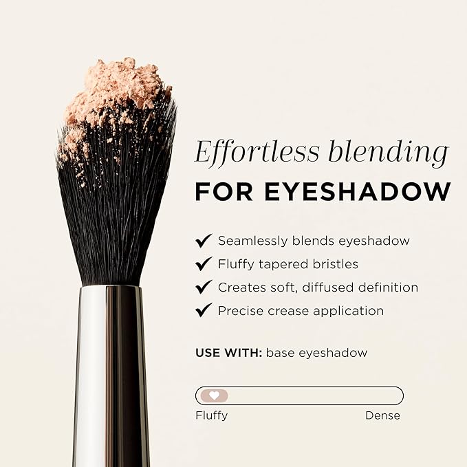 HALEYS Beauty Crease Eyeshadow Makeup Brush, Medium Fluffy Tapered Blending Brush for Eye Shadow & Highlighter Make Up, Seamless Application for Cream & Powder, Vegan & Cruelty Free