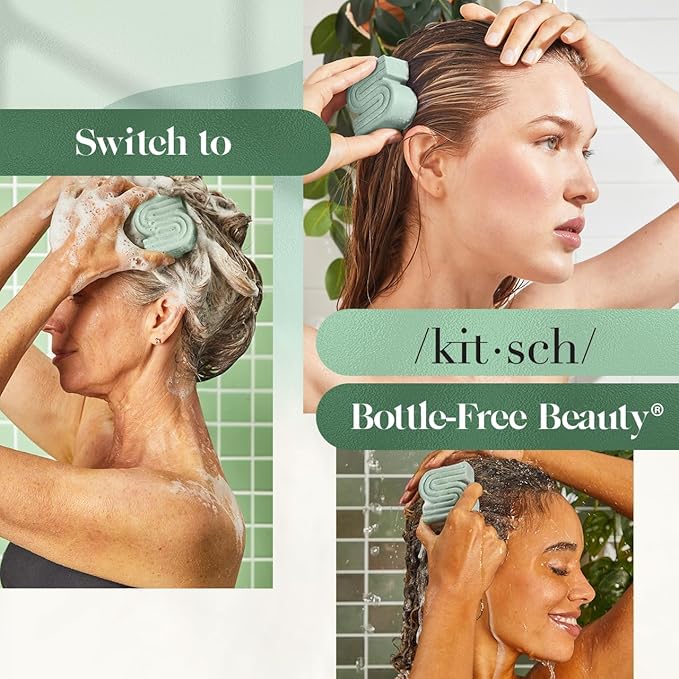 Kitsch Rosemary & Biotin Shampoo Bar - For Hair Growth, Strengthening, Thickening & Volumizing Shampoo for Women and Men - Free of Parabens, Sulfates & Silicones - Made in USA - 3.2 oz (Pack of 2)