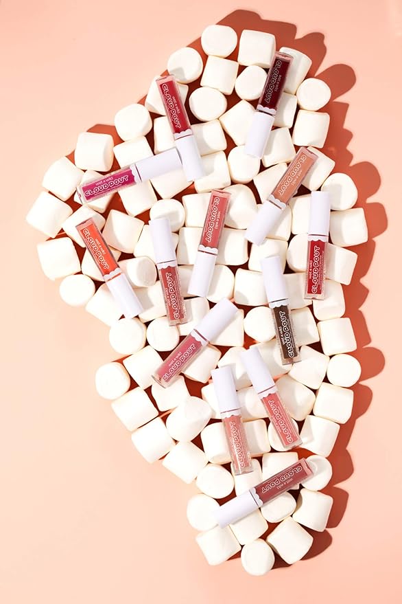 wet n wild Liquid Lipstick Cloud Pout Marshmallow, Hot Pink Candy Wasted | Matte Lip Cream Mousse | Argan Oil | Vitamin E