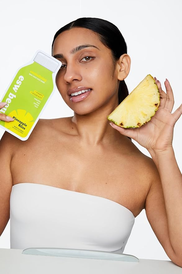 ESW Beauty Pineapple Bliss - Revitalizing Raw Juice Face Mask - Brightening with Pineapple, Kiwi, Ginger & Pear for Dull, Uneven Skin - Enhances Radiance & Smoothness