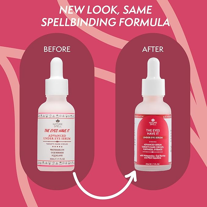 Nature Spell Eye Serum, Infused with Watermelon & Goji Berries, For All Skin Types, Vegan, 1 Fl Oz