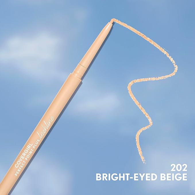 CoverGirl Perfect Point Plus Lashline, Bright-Eyed Beige, Micro Eye Pencil, Ultra-Precise 1.5 Millimeter Tip, Creamy Gel Formula, Clean & Vegan, Talc-Free, Waterproof, 0.002oz