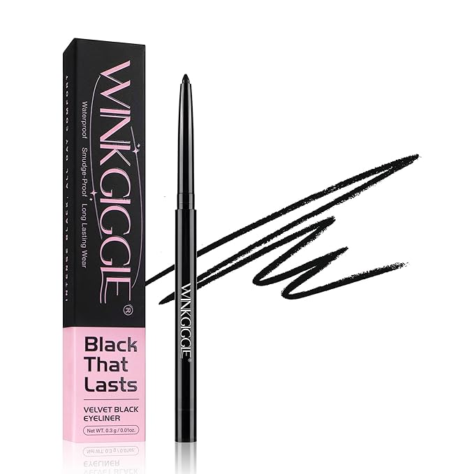 Black Eyeliner No Budge Retractable Eye Liner, Creamy Pigmented & Waterproof Creates Bold & Defined Lines Vegan & Cruelty-Free Easy to Apply （Black）