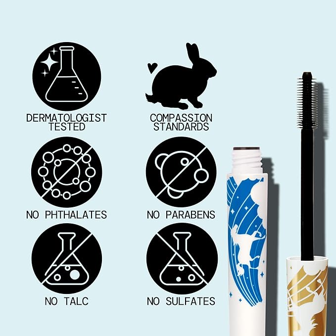 Pacifica Dream Big Mascara – Black Magic 7-in-1 Lash Extending Mascara, Twist-Adjust Brush for Length & Volume, Lash Serum Infused, Vegan Ophthalmologist tested