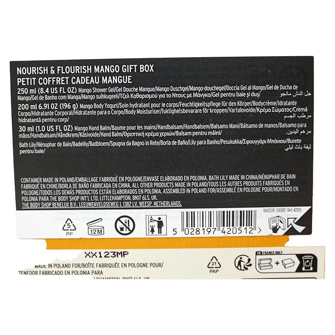 The Body Shop Nourish & Flourish Mango Body Care Gift Set, Vegan, 4-Piece Gift Set