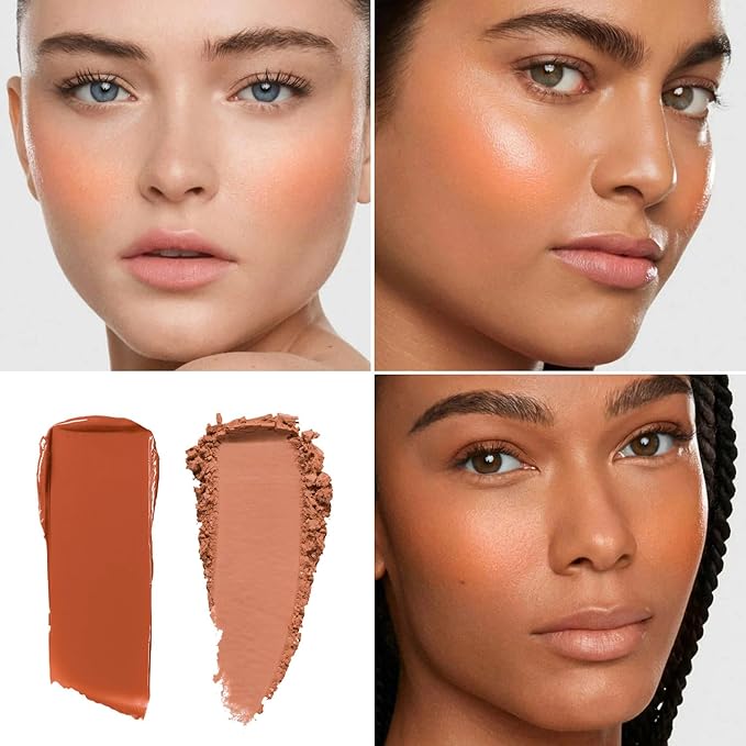 2-Pack Cream + Powder Blush Duo – Honey Clay | For Medium to Tan Skin Tones, Same-Shade Warm Brown, Lasting, Buildable, Vibrant & Natural-Looking Cheek Color | Dewy Cream + Soft-Matte Powder Finish