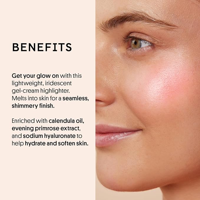 Winky Lux Cheeky Rose Liquid Highlighter - Gel Cream, Blendable & Buildable Pigment, Long Lasting Weightless Dewy Finish, Golden Pink, Pink Opal