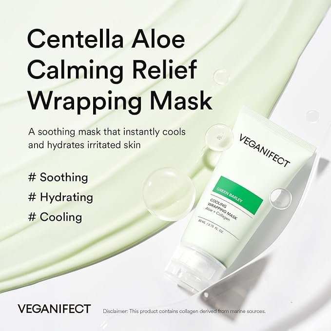 Aloe Cica Wrapping Peel Off Facial Mask with Jelly Brush, For Skin Refreshing, Instant Cooling, Soothing, Pore Tightening, Korean Skincare, 2.73 Fl Oz