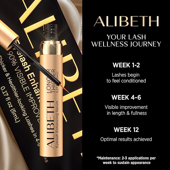 Lash Serum for Eyelash Growth - Lash Enhancer for Thicker Longer and Fuller Eyelashes - Advanced Natural Formula Vegan & Cruelty-Free 0.17 Fl Oz