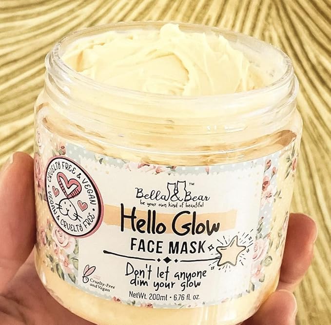 Bella & Bear Hello Glow Face Mask for refining and brightening - Vegan - 6.7oz