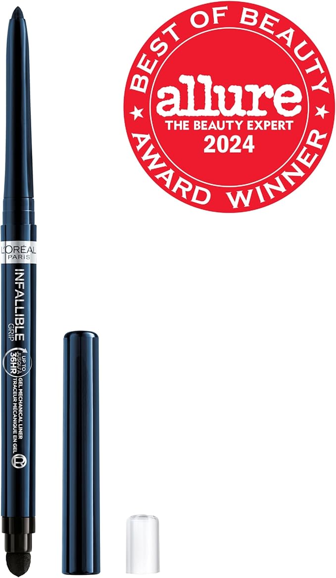 L'Oreal Paris Infallible Grip Mechanical Gel Eyeliner Pencil, Smudge-Resistant, Waterproof Eye Makeup with Up to 36HR Wear, Blue Jersey, 0.01 Oz
