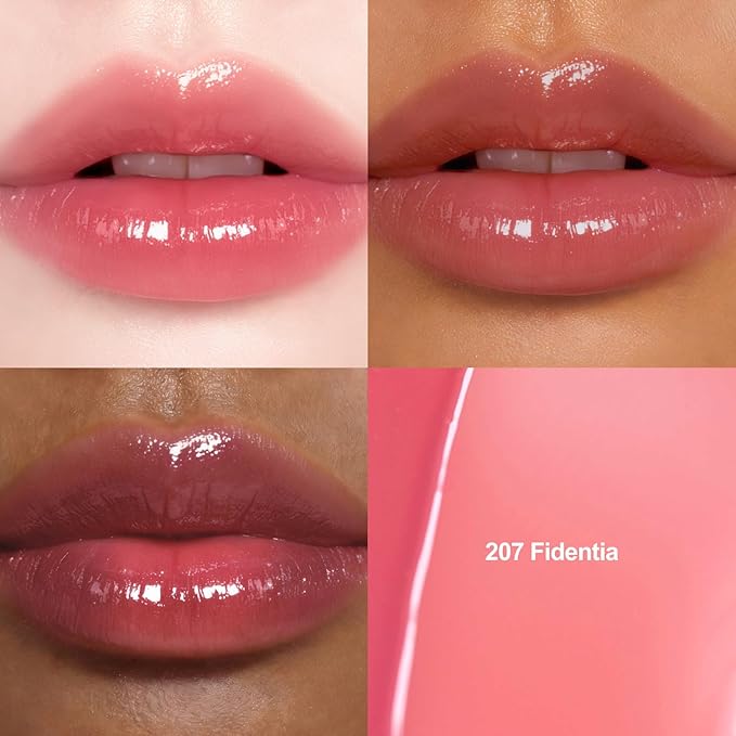 DINTO Blur-Glowy Lip Tint - Glossy Finish, Hydrating, Long Lasting, Lightweight Texture, Non-Sticky, Vegan & Cruelty-Free, K beauty (207 Fidentia, 0.11 fl.oz)