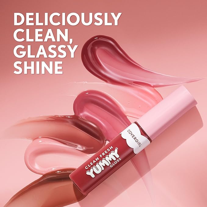 COVERGIRL Clean Fresh Yummy Gloss Daylight Collection, Hydrating, Glossy Shine, Vegan Formula, Daylight Pink 50, 0.33oz