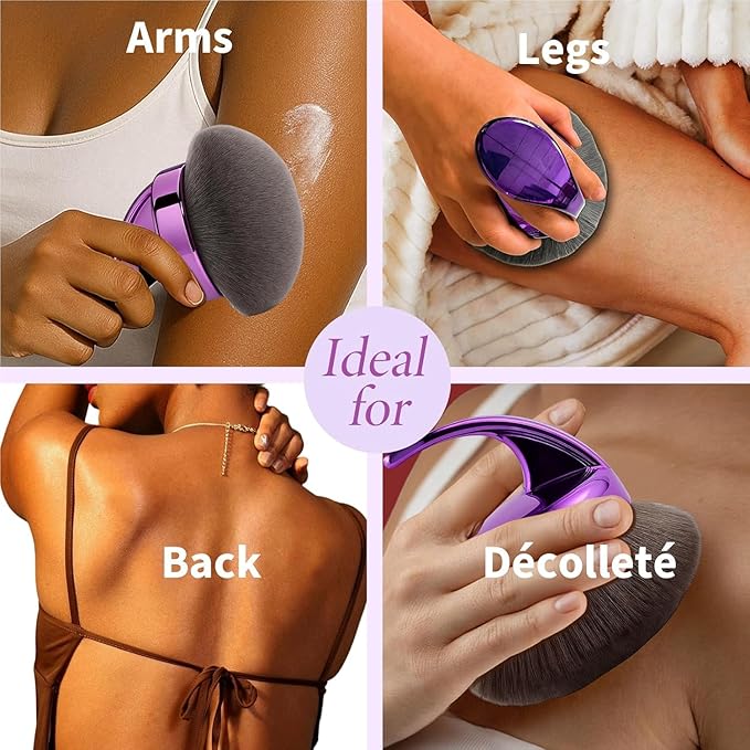 Beauty Blend Blur Body Self Tanning Brush | Large Kabuki Brush for Makeup, Foundation, Body Glow, Bronzer & Leg Makeup Vegan(purple)