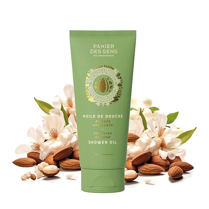 Panier des Sens - Almond Moisturizing Body Wash for Women & Men - Gentle Shower Gel with 96% Natural Ingredients for Normal & Sensitive Skin - Body Care Made in France, SLS Free, Vegan - 6.8 Fl Oz