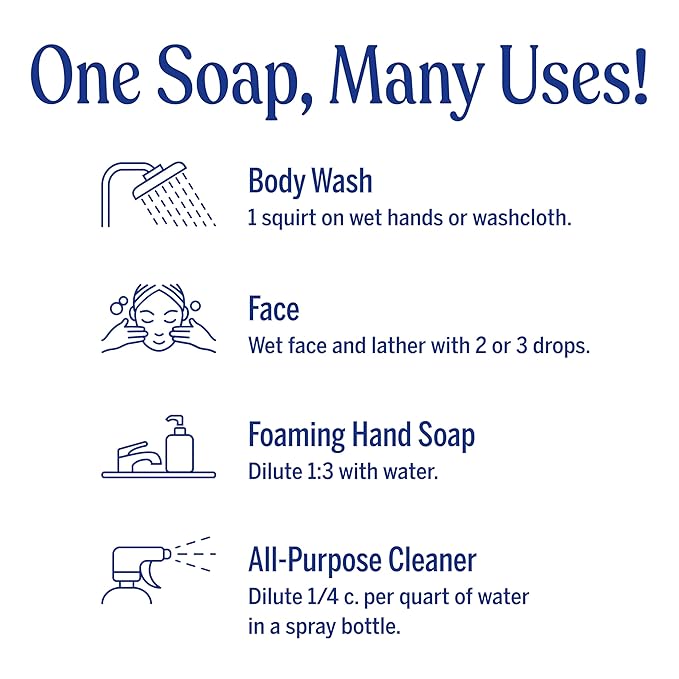 Dr. Bronner's Pure-Castile Liquid Magic Soap Bottle & Refill Carton - Made with Regenerative Organic Certified Oils- 18-in-1 Uses for Face, Body Wash, Hand Soap Refill- Eucalyptus, 32oz + Refill