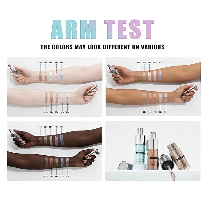 Aqua Green Chameleon Shimmer Liquid Eyeshadow, Longwear Waterproof Lightweight Eye Shadow Cream, Buildable Blendable Eye Makeup,Vegan Cruelty-Free Paraben-Free for Older Women Stage makeup 08#
