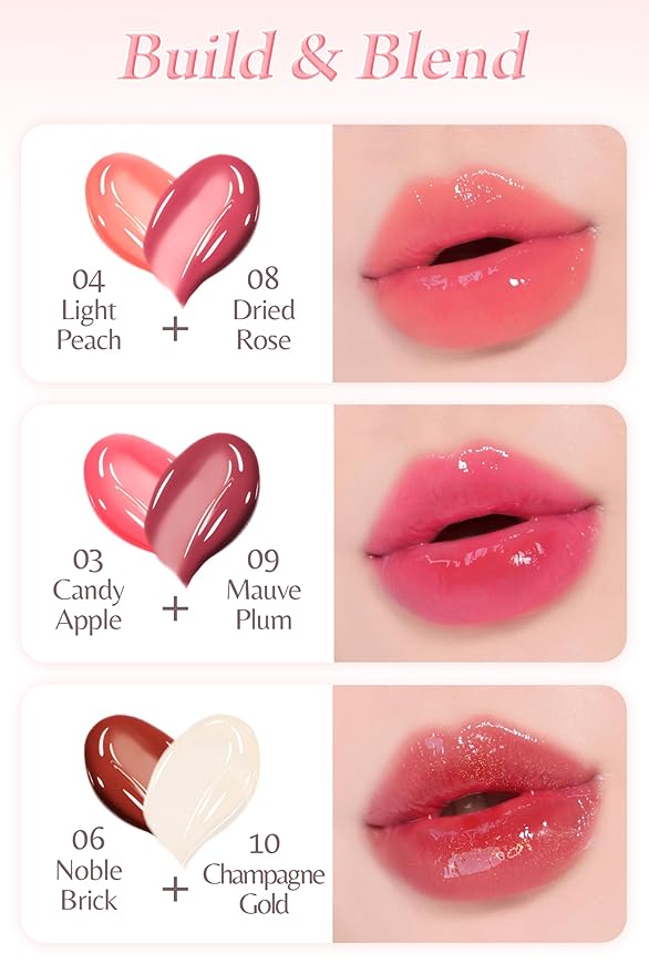 self beauty Veganize Collagen Lip Glass Balm - Hydrating Lip w/Hyaluronic Acid - Vegan Korean Lip Balm Moisturizing Lip Care – Lip Gloss Repair for Dry Cracked Lips 0.06 oz (#8 Dried Rose)