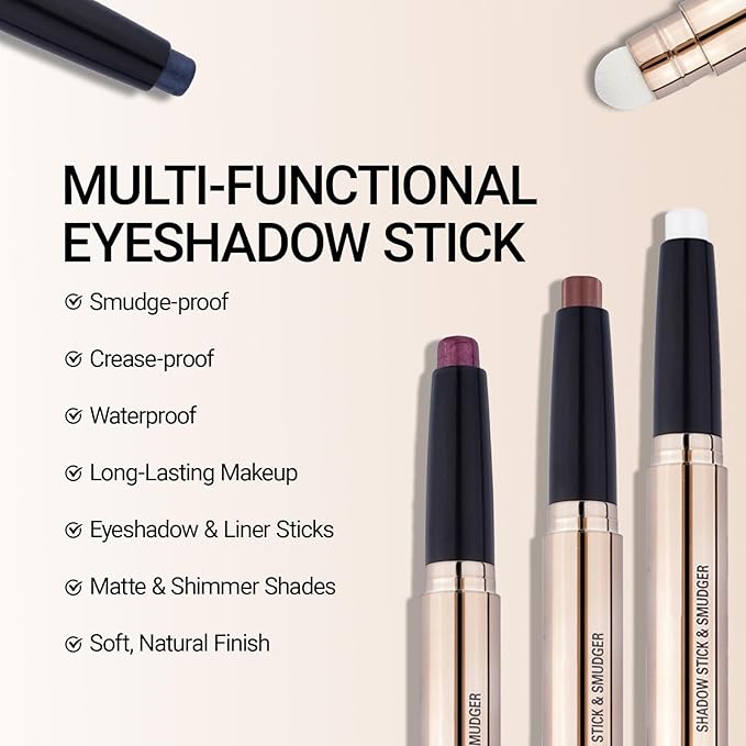 Erinde Waterproof Cream Eyeshadow Stick, Mocha Brown Matte Eye Shadow Sticks, Cream to Powder Eyeshadow Crayon, Buildable & Blendable Long-Lasting Eye Shadow Stick, Vegan & Cruelty-Free, C17