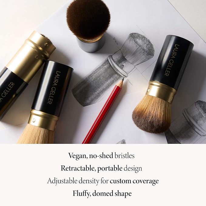 LAURA GELLER NEW YORK Cosmetic Professional Makeup Brushes - Cruelty-Free - 01 Retractable Airbrush Kabuki Brush