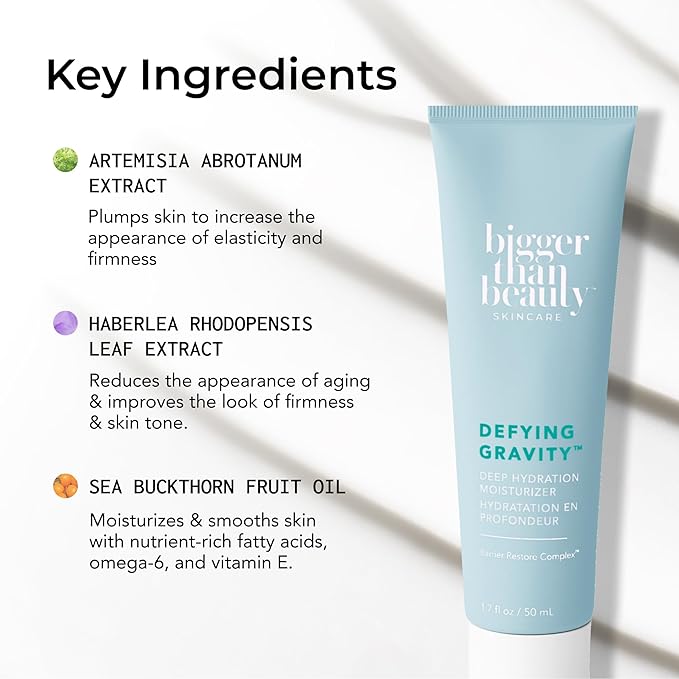 Defying Gravity Deep Hydration Moisturizer, Gel Cream Moisturizer with Sea Buckthorn & Essential Oils for Women, Daily Skin Care Routine for All Skin Types, Vegan Formula