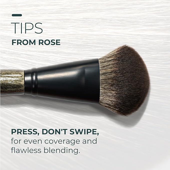 Rose and Ben Beauty C41 Blush Brush | Professional Brush for Flawless Makeup Application | Angled Non-Shedding & Cruelty-Free for Pressed, Powder, & Cream Cosmetics
