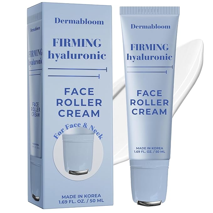Hyaluronic Acid Face Roller Cream – Hydrates, Plumps, Firms, Depuffs – Dermatologist Tested, Anti-Aging, Korean Skin Care – Vegan, Clean Beauty, Non-GMO, 95% Natural – 1.69 Fl Oz
