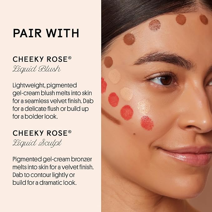 Winky Lux Cheeky Rose Liquid Highlighter - Gel Cream, Blendable & Buildable Pigment, Long Lasting Weightless Dewy Finish, Champagne, Moonlight