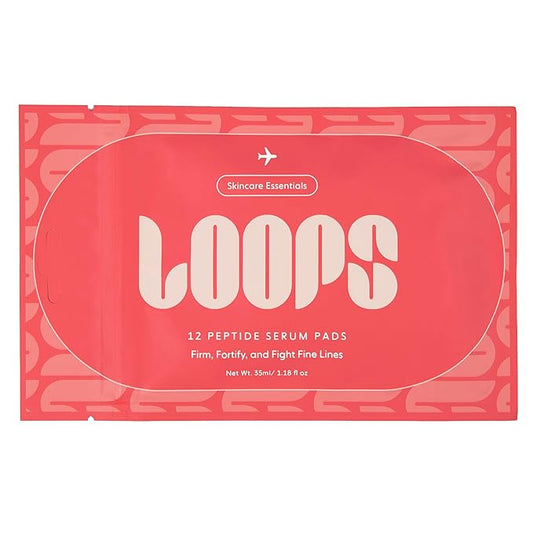 LOOPS Peptide Serum Korean Skincare - Firm, Fortify, Fight Fine Lines - Anti-Wrinkle & Moisturizing - Pre-soaked Veocell Embo Pad - Peptide Complex to Rejuvenate and Prejuvenate Face - Pack of 7