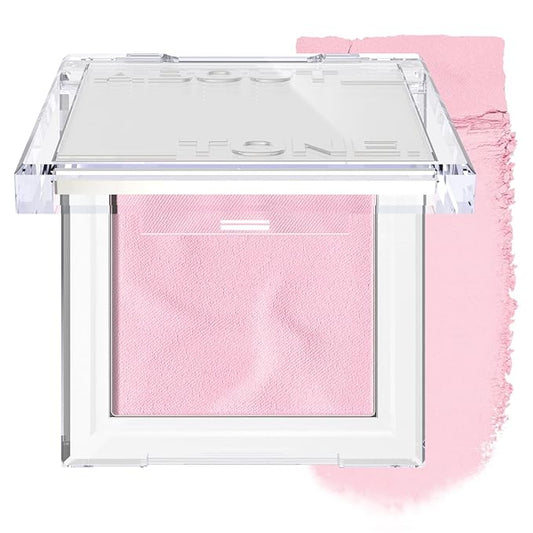 ABOUT TONE Fluffy Wear Blusher - Pressed Powder Cheek Blush with Airy and Soft Matte Blurring Finish Blendable & Buildable Natural Color Korean Makeup Vegan (08 DREAMY RASPBERRY)