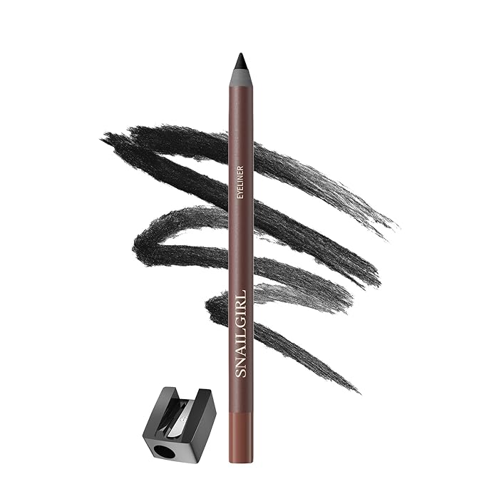 24HR Waterproof Eyeliner Pencil with Built-In Sharpener – Long Lasting, Smudge-Proof, Creamy Glide, Bold Pigment, Vegan & Sensitive Eye Safe (Black)