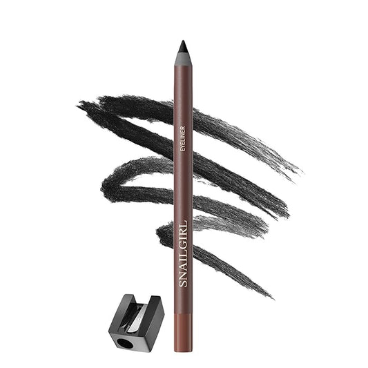 24HR Waterproof Eyeliner Pencil with Built-In Sharpener – Long Lasting, Smudge-Proof, Creamy Glide, Bold Pigment, Vegan & Sensitive Eye Safe (Black)
