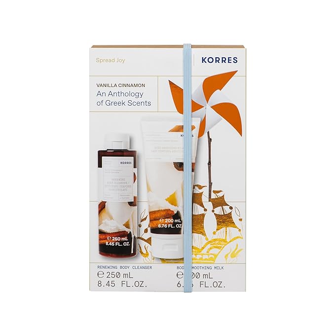 KORRES POMEGRANATE GROVE Body Care Gift Set, Fruity, Juicy Pomegranate, Value Set for Men and Women, Shower Gel 250 ml and Body Milk 200 ml, Vegan.