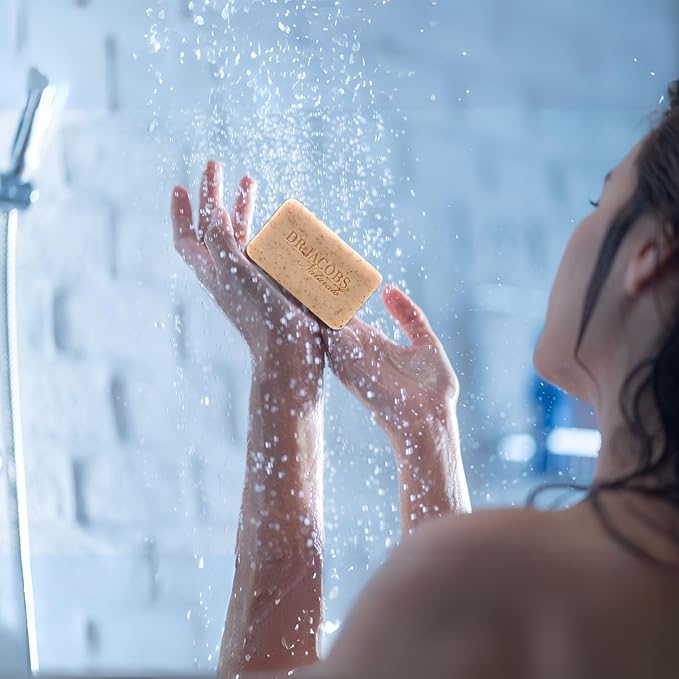 Dr Jacobs Naturals, Triple Milled Loofah Exfoliating Castile Bar Soap (Pack of 6) - Free of Parabens, Sulfates, Synthetics, Gltuen and GMO (Lucy Rose)