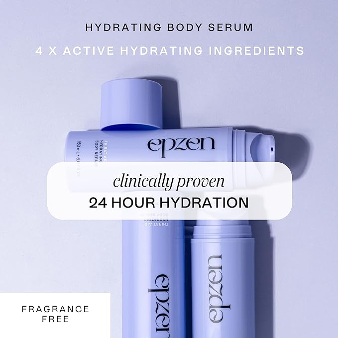 epzen Thirst Aid Hydrating Body Serum with Prickly Pear Seed Oil, Squalane, Hydrating Serum Skin Care Moisturizer, Lightweight & Nourishing Vegan, Paraben & Sulfate Free, Cruelty Free, 5.07fl. oz.